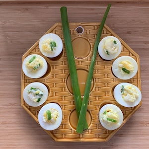 Assiette à oeufs farcis en céramique en forme d&#39;octogone en or pour les fêtes, peinture pour le palais, fournitures d&#39;art pour les fêtes