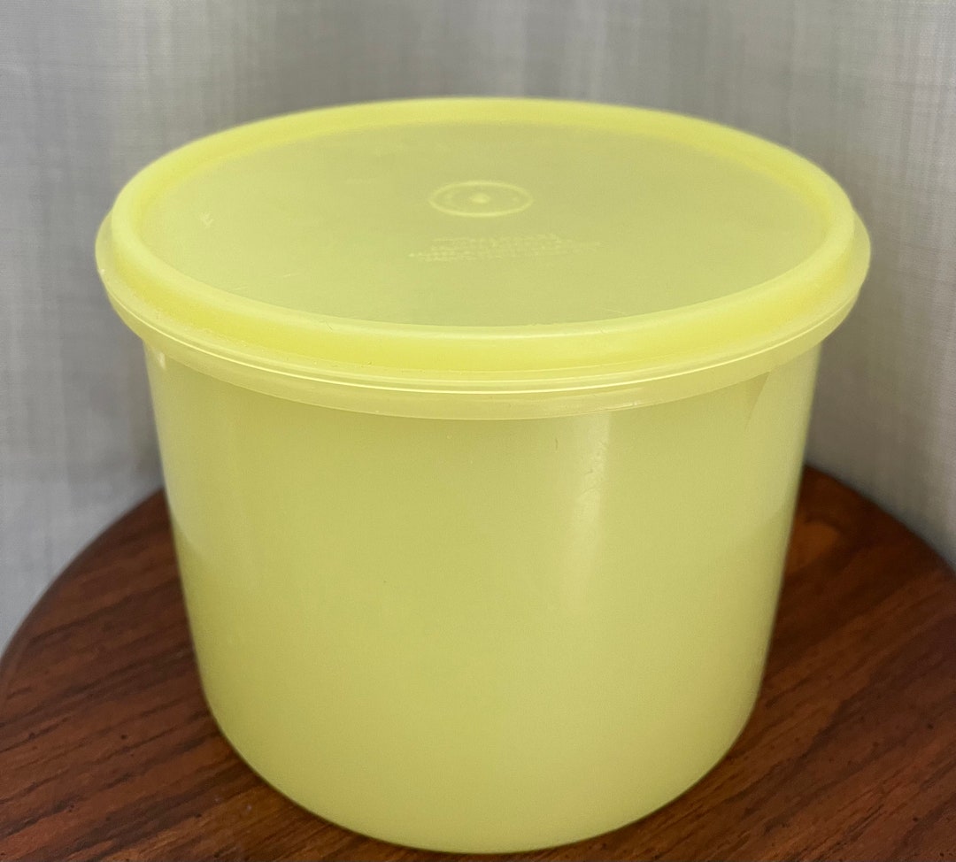 ヴィンテージ ラウンドイエロー タッパーウェア 蓋付き容器 265 / 228