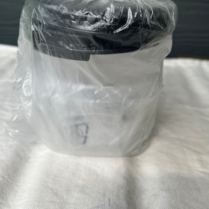 Tupperware Modular Mates clear Round Storage Containers with Black Lids Set of 2 NIB