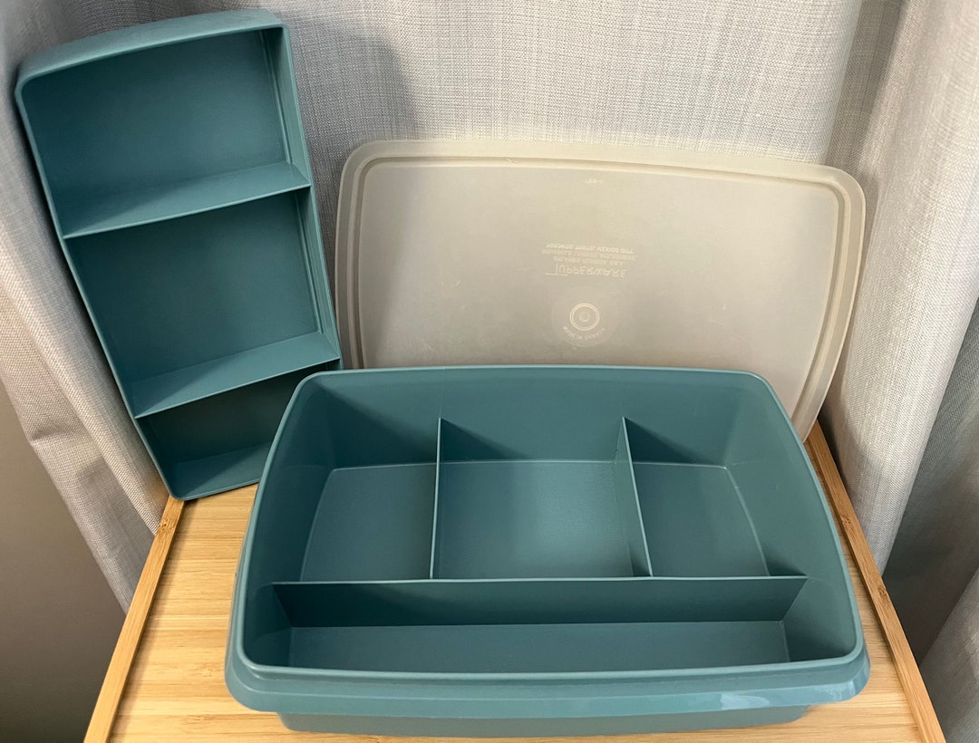 Vintage Tupperware Blue Stow and Go Craft Rectangular Container, Blue ...