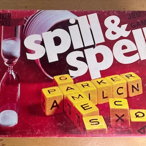 Vintage Spill & Spell-spel van Parker Brothers MCM Crossword Game
