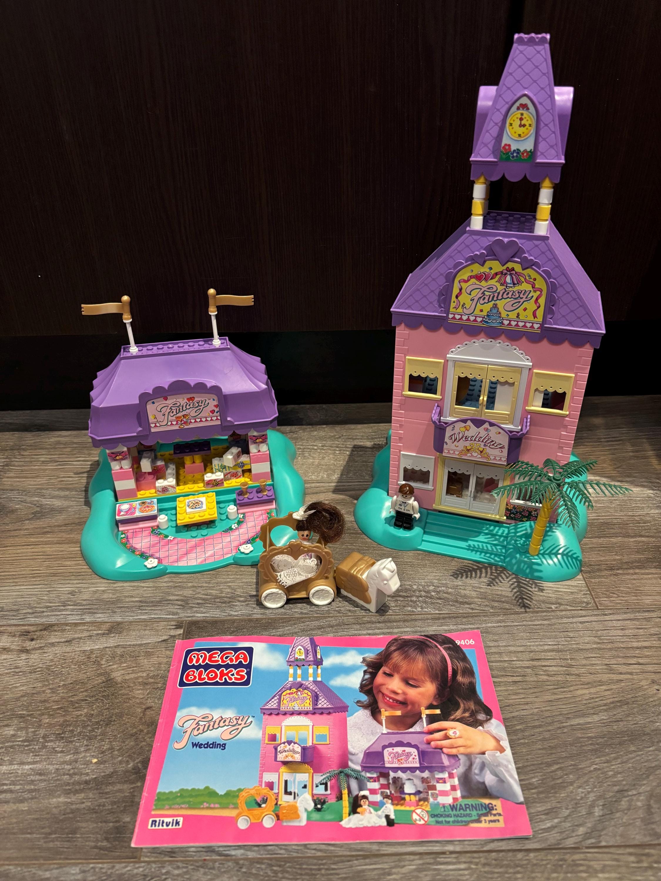 Vintage 1996 Mega Blocks Fantasy Wedding Playset Pink & Purple