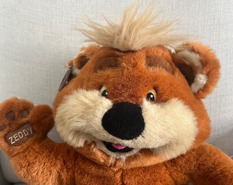 Vintage 1989 Zeddy Teddy 13” Sitting Bear Cuddle Wit Creation