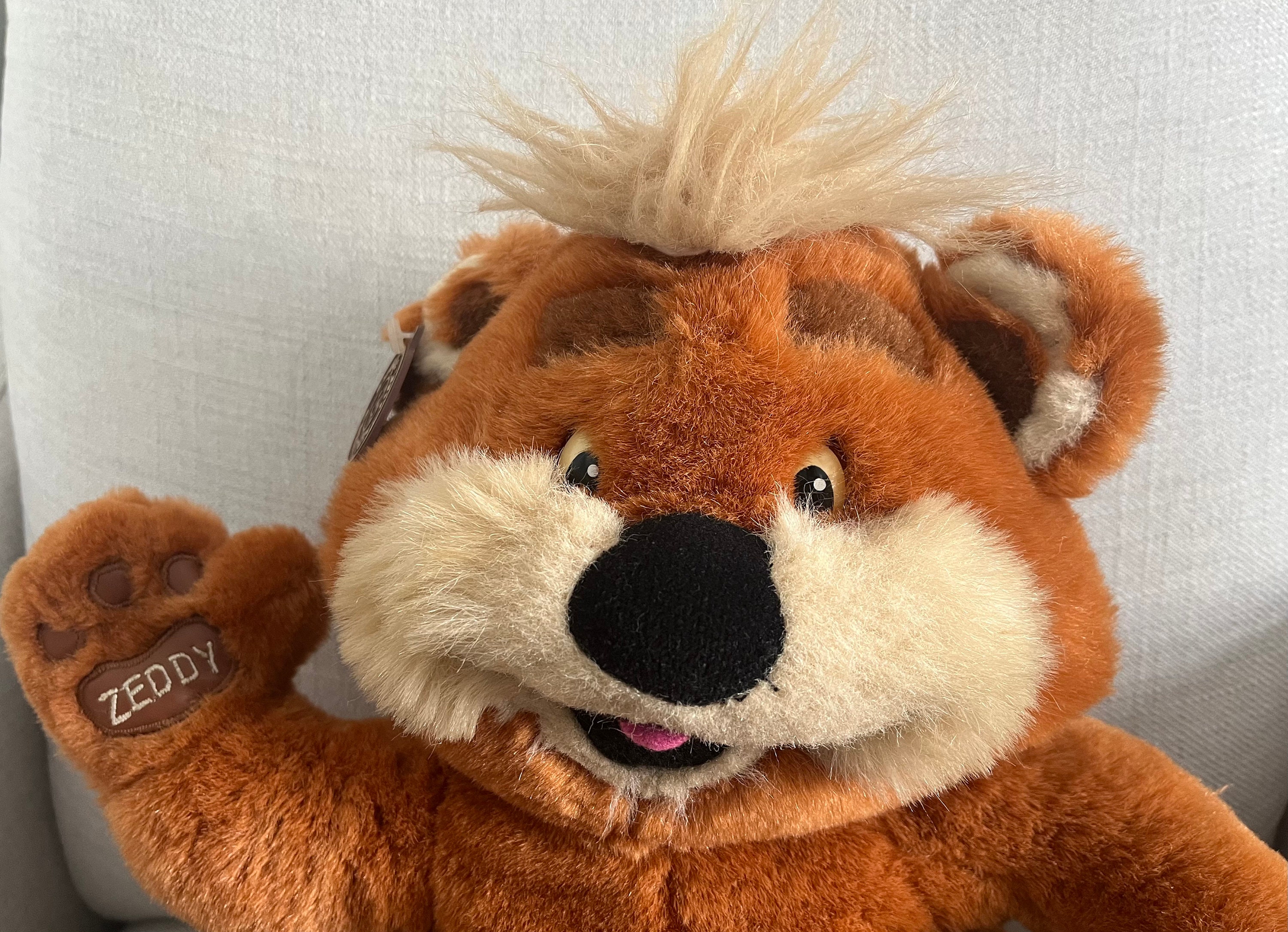 Vintage 1989 Zeddy Teddy 13” Sitting Bear Cuddle Wit Creation