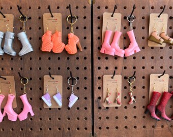 Handmade Jewelry Doll Shoe Sets Pair of Earrings and a Keychain