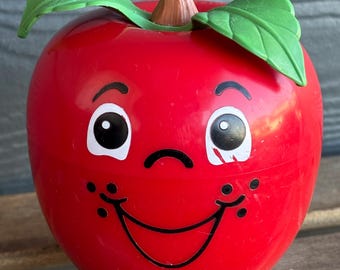 Vintage 1972 Happy Apple van Fisher Price Toys Weeble Wobble Roly Poly Toys