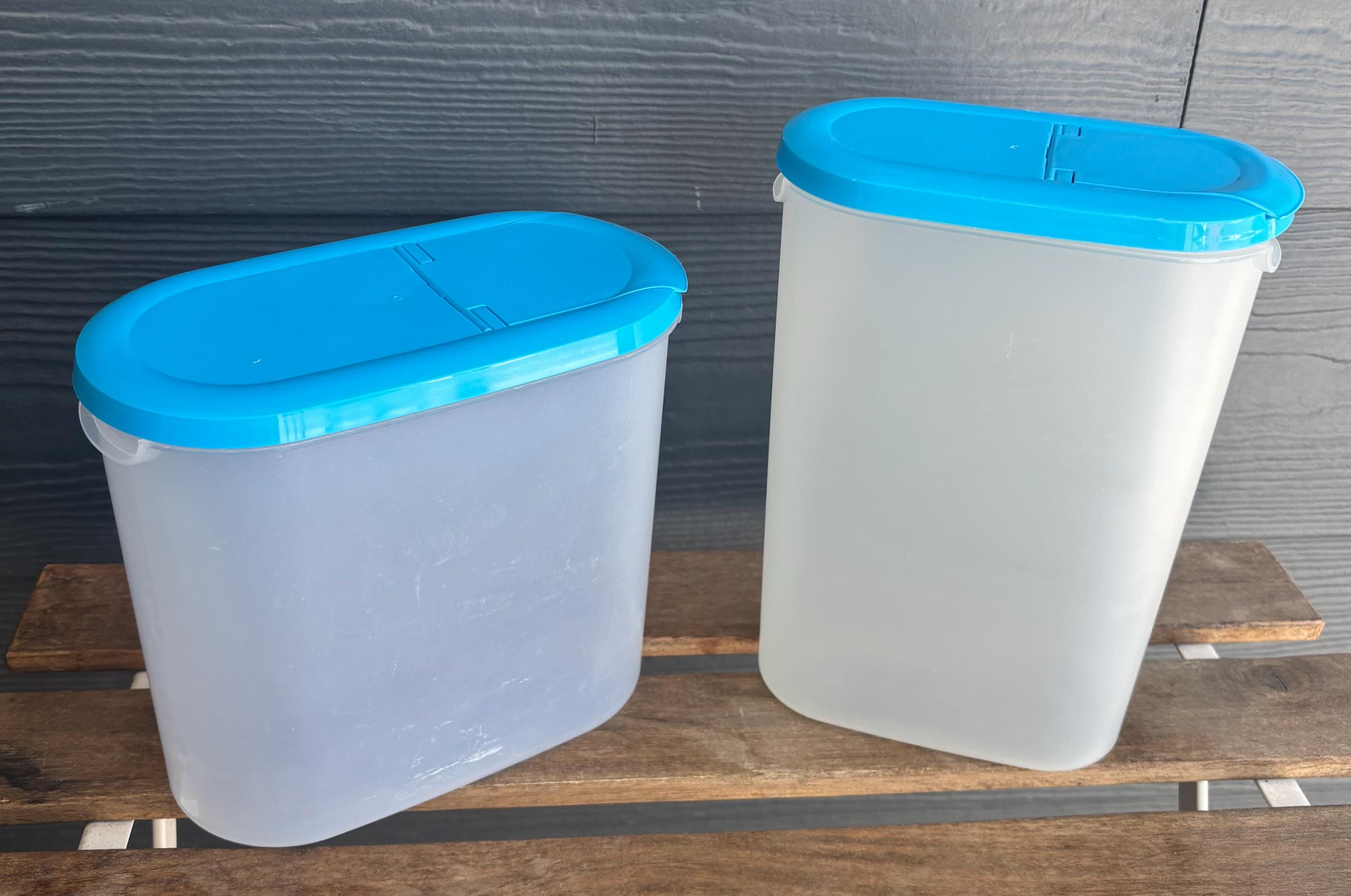 IKEA Food Storage Plastic Container With Blue Hinged Lid