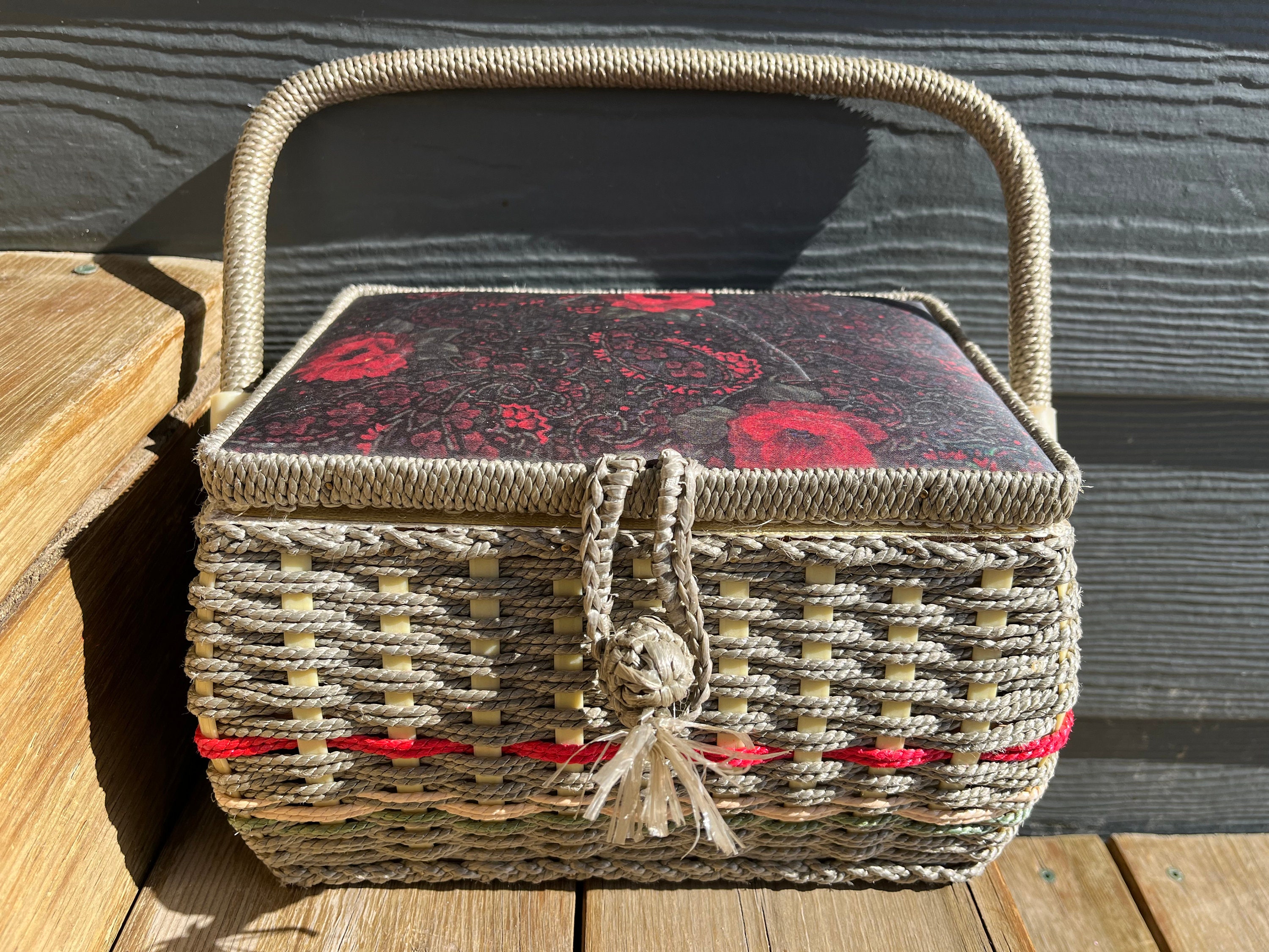 Vintage Sewing Basket Mid Century Design
