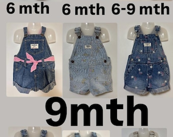 Baby Girl & Neutral Osh Kosh Shortalls Sizes CHOOSE From several sizes