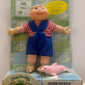 Vintage Cabbage Patch Kids Leah Vanna Mini Saccosäckdocka