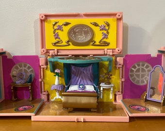 Vintage 1999 Polly Pocket Traum Bauherren Deluxe Mansion Spielset Fold Open Master Schlafzimmer Bluebird Spielzeug Tiny Doll Spielset