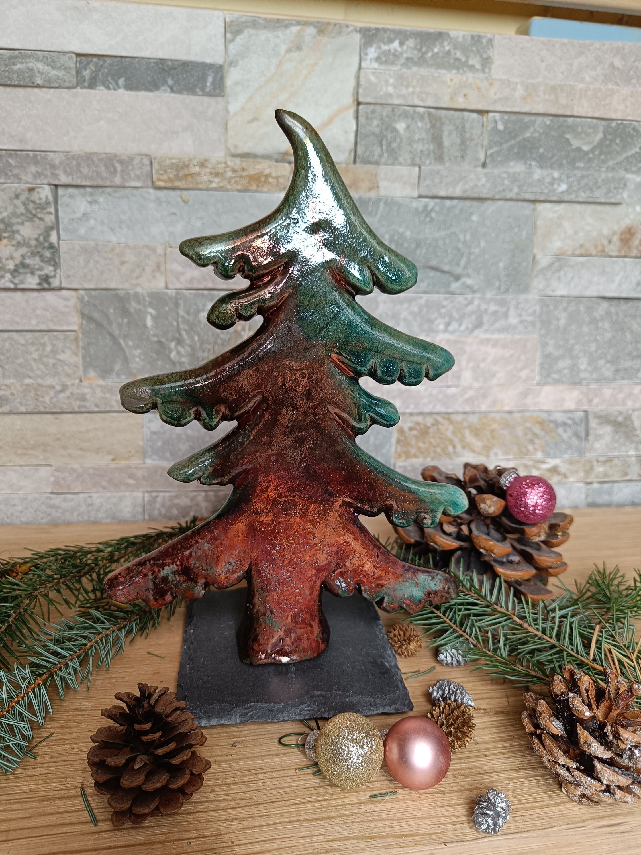Weihnachtsgeschenk Weihnachten Weihnachtsbaum RakuKeramik Etsy.de