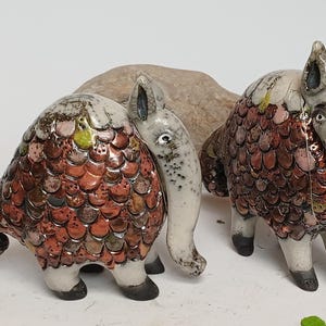 Animal de cerámica, regalo, decoración, artículo único, oso hormiguero, hecho a mano, cerámica Raku.
