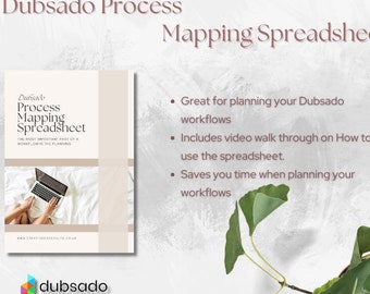 Dubsado Process Mapping Spreadsheet, Workflow Planning, Simple Dubsado Workflow Plan, Workflow Process Assistance, - DUB01