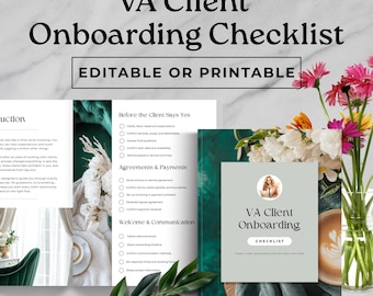 VA Client Onboarding Checklist | Virtual Assistant Onboard Process | Welcome Checklist for VAs & Freelancers | Digital Download-VA02