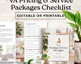 VA Pricing + Service Packages Checklist | Virtual Assistant Price Guide | Create Packages & Rates | Digital Download - VA04
