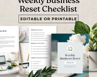 Weekly Business Reset Checklist | Small Business Planner | Productivity Checklist for Entrepreneurs, Coaches & VAs | Digital Download - SB01