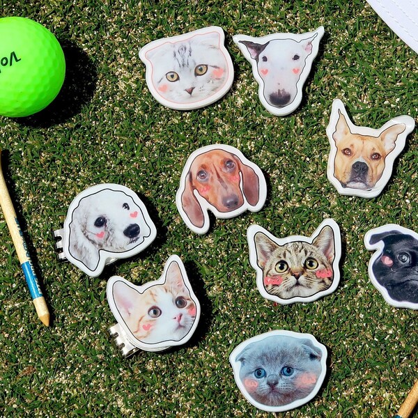 Golf Ball Marker / High-Quality Acrylic Custom Photo Golf Ball Markers Personalized Pets dog cats Baby Friends Pictures, Valentine's