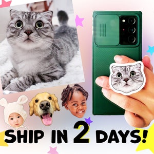 Phone Grip Holder / High-Quality Acrylic Custom Photo Phone Holders, Personalized gift, pet, mom, friends, birthday picture, baby, pet