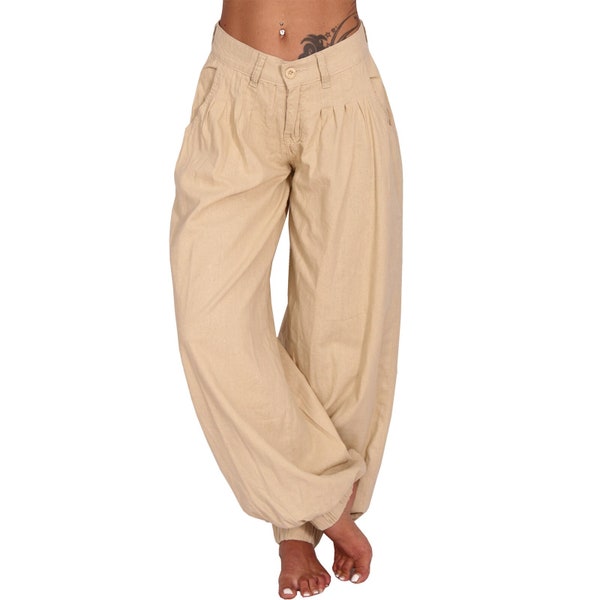 Pantalon d'été léger pour femme, look lin de plage, harem, pantalon à pompe Aladin Ali Baba, harem 88371