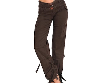 Vintage Y2K Gap Khaki Brown Baggy Cargo Pants Women XS Size 00