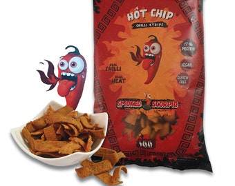 Patatine Hot Chip Affumicate Scorpio Party Snack piccantissime 80gr 17% di proteine