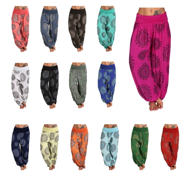 Leichte Sommer Hose Kreis Strand Harem Aladin Blume Ali Baba Pumphose Pluder bequeme Yogahose Boho Hose Hippie 209