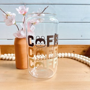 BT21 x Coffee Mang Glass Can | BTS Iced Coffee Glass | BTS Merch | BT21 Merch | BTS Gift | With Lid & Straw | Reusable Cup | Bts Glass Cup