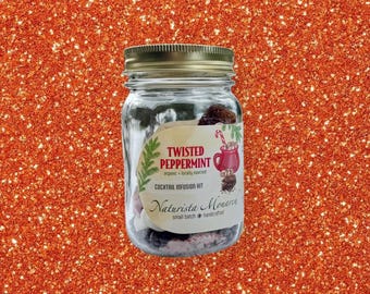 Twisted Peppermint Cocktail Infusion Jar - Christmas Gift