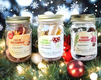 Christmas Gift Set - 3 BEST SELLING FLAVORS - Call Me Old Fashioned Blood Orange, Merry Margarita and Twisted Peppermint Cocktail Kits