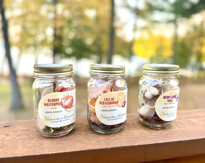 Trio of Handcrafted Cocktail Infusion Kits – Pick 3 Organic + Locally Sourced Flavors