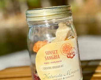 Sunset Sangria - Northwoods Handcrafted Cocktail or Mocktail Infusion Jar