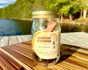 Manhattans After Muskie - Wisconsin Northwoods Cocktail Infusion Jar - Handcrafted - Organic and Locally Sourced Ingredients