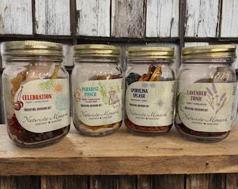 Mocktail Gift Set - Includes 4 Handcrafted Northwoods Infusion Kits - Made with Local and Organic Ingredients