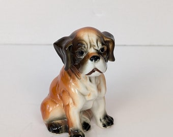 ヴィンテージ ボクサーの子犬の置物 – 日本製磁器の犬のペア - Etsy 日本