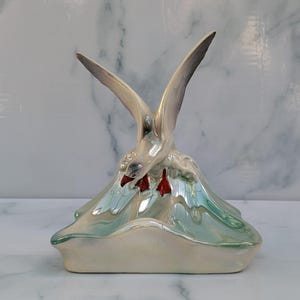 Vintage Wembley Ware Lustreware Seagull Ashtray - Australian Pottery Retro Coastal Decor