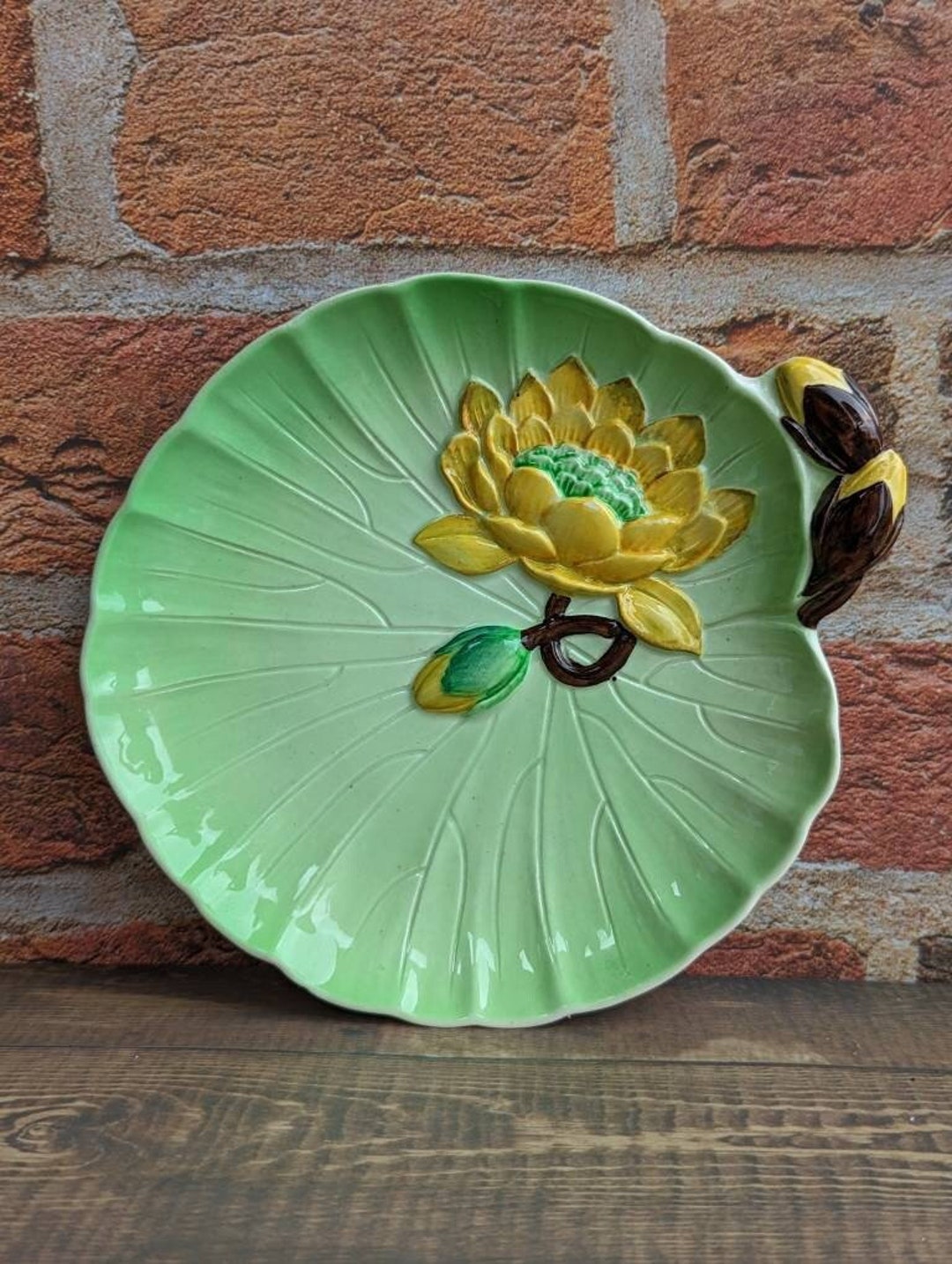 Vintage Carlton Ware Water Lily Green and Yellow Serving Plate - Etsy