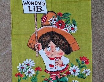 Vintage torchon Lib pour femme, décoration de cuisine rétro féministe, cadeau fête des mères, oeuvre d'art
