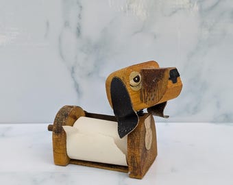 Vintage Studio Frank Meisler Hound Dog Pencil Holder Paper Dispenser Desk Figure