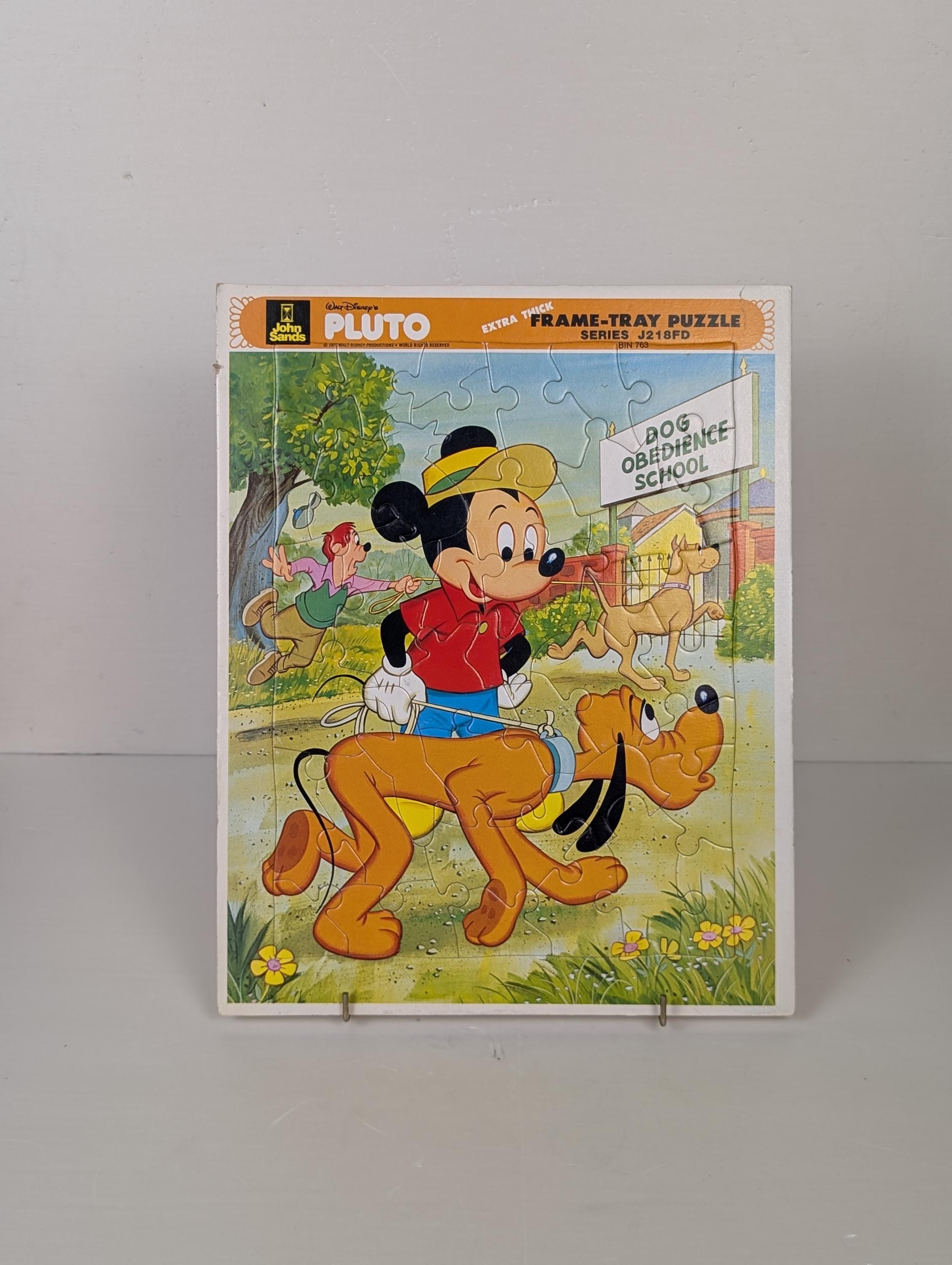 Vintage 1970 Large Frame Tray Puzzle Disney Mickey Mouse & Pluto