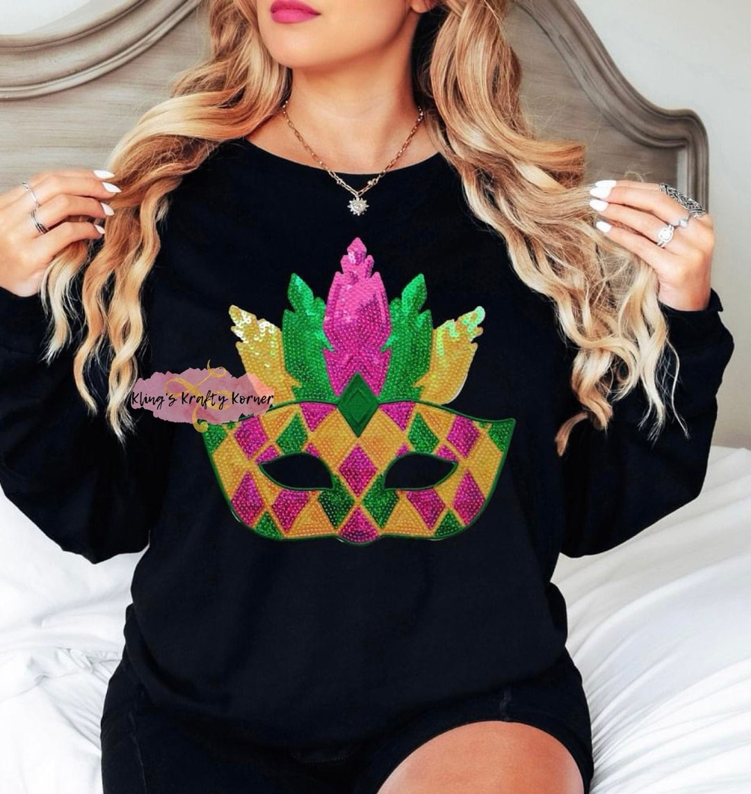 Mardi Gras Queen Sequin Sweatshirt main image 1