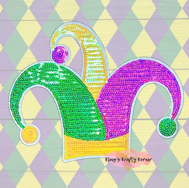 mardi gras sweatshirt sequin