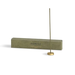 Hinoki Japanese Incense Stick Set – 30 Sticks with Brass Holder