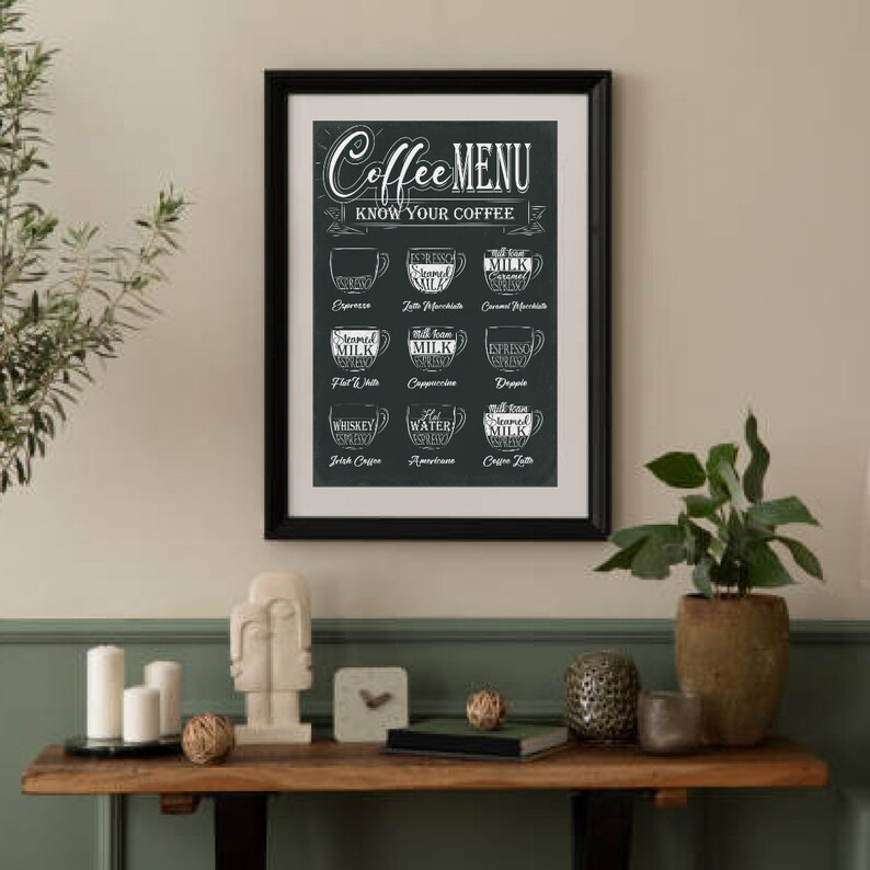 Kaffee Wandbild 30x40 Cm - Vintage Espresso Druck Für Küche & Café