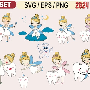 Fée des dents SVG, fichier coupé svg fée des dents, paquet svg fée des dents, fée des dents svg CriCut, conception svg fée des dents, oreiller svg fée des dents