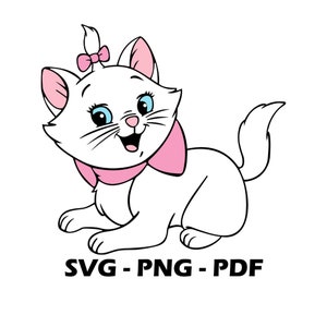 Marie svg, Chat - 4, chat svg, chat pdf, chat png, chat blanc CriCut, aristochats svg