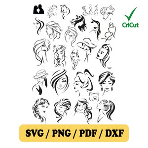 Woman svg bundle, Woman Silhouette svg,Woman Svg, girl silhouette svg, woman face svg, woman svg cut file for cricut, woman shirt design svg