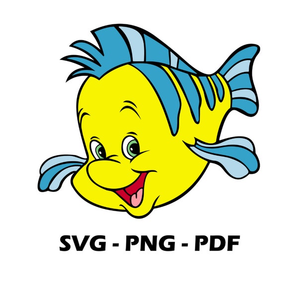 Flounder svg, fish svg, fish pdf, fish png, fish CriCut svg, Mermaid svg, Fish - 2