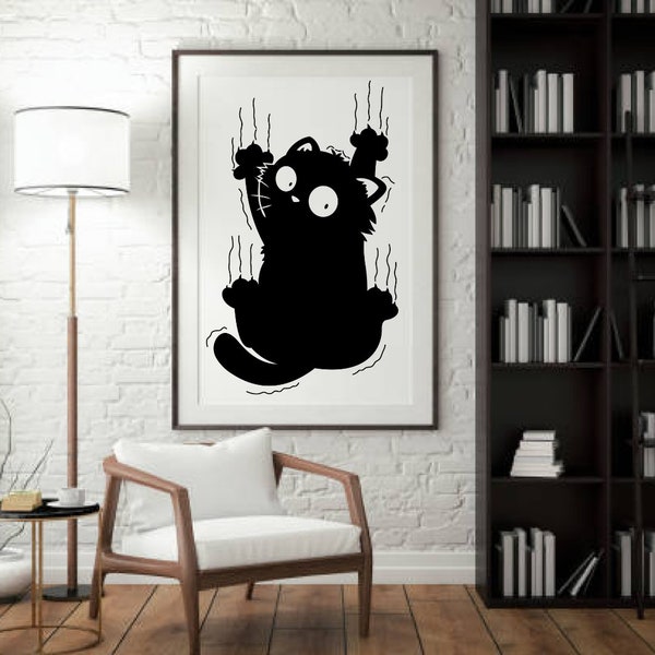 Black Cat SVG File,Home and Bathroom Decor SVG, Fun Decorative svg, Fun Cat home decor svg, Cricut svg design, Cat lovers SVG,Cat-themed svg