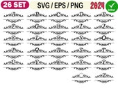 Monogram Alphabet SVG | Decorative Letters Bundle | A-Z Initials PNG | Split Letter Monogram EPS | Elegant Font Clipart | Letters Design svg